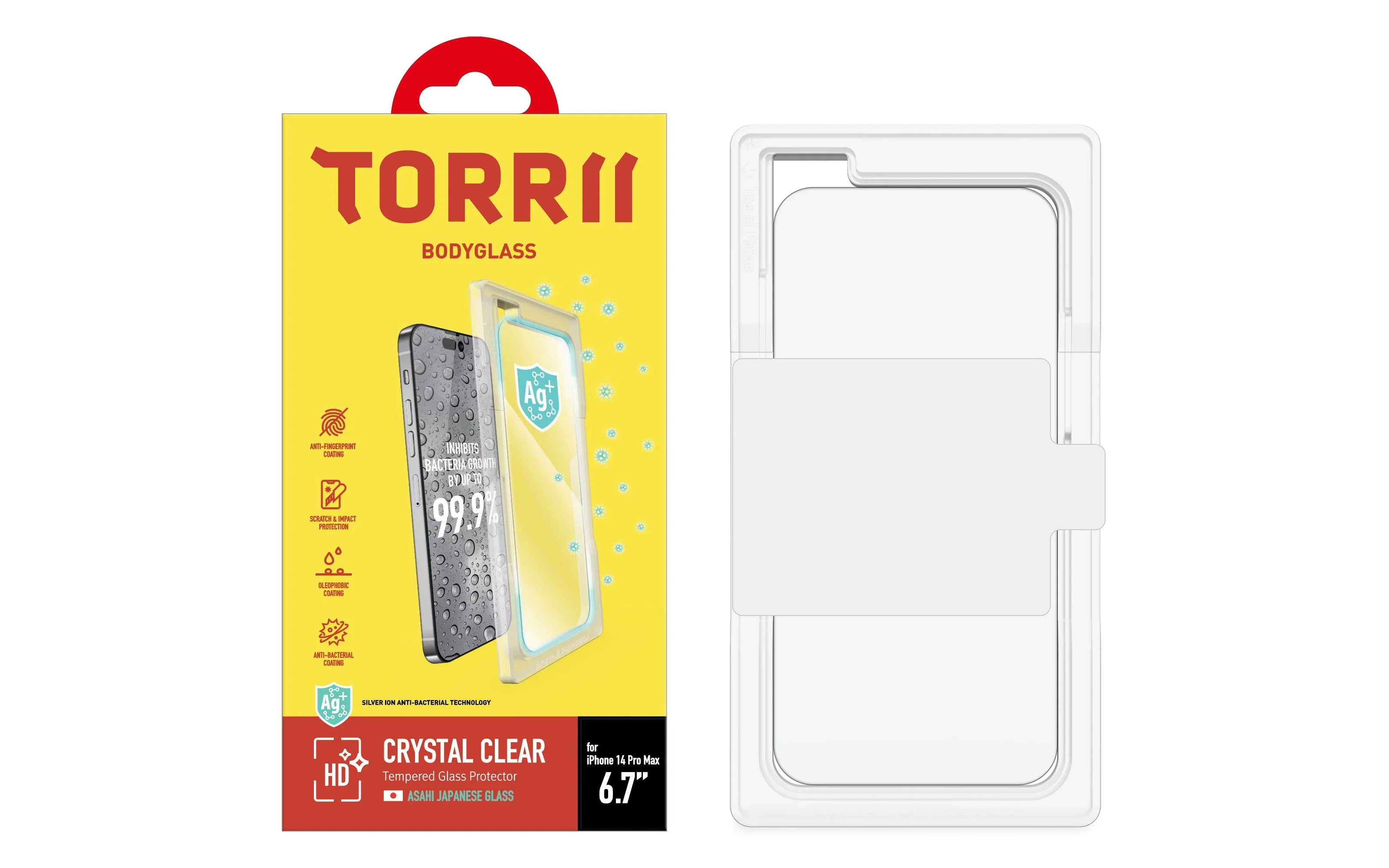 Torrii Bodyglass Screen Protector Anti-Bacterial Coating For iPhone 14 Pro Max – Clear - Tashqila Torrii Bodyglass Screen Protector Anti-Bacterial Coating For iPhone 14 Pro Max – Clear - Tashqila